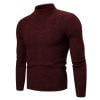 thumbnail image 2 of successthop Mens Mock Neck Sweater Plus Size Long Sleeve Sweater Chunky Pullover Tops Ribbed Cuff Solid Warm Clothes Red, 2 of 7
