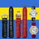 thumbnail image 2 of Correa de reloj de cuero genuino para Cartier Blue Balloon para hombres y mujeres, correa de reloj CONVEX con pasador o hebilla de mariposa, negra y roja, 16, 18, 20 y 22 mm, 2 of 5