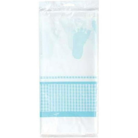Baby Boy Footprints Printed Plastic Tablecover
