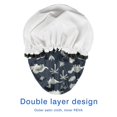 thumbnail image 4 of Shower Caps,Gray Dinosaurs Exotic Leaves Waterproof Shower Cap for Women 4 Pieces,Double Reusable Hair Cover for Shower PEVA Elastic Stretch Hem, 4 of 7