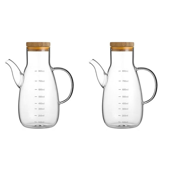 Set of 2 Bottle for Oil Container Spouted Pitcher Oiler Sturdy