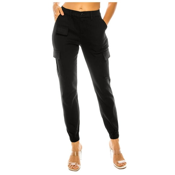 PMUYBHF Work Pants for Women 2024 Plus Ladies Solid Color Outdoor Overalls Pocket Design Elastic Waist Casual Pants Dress Pants Women Petite Short Plus Trousers Pants for Women Petite Tapered