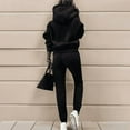 thumbnail image 3 of VIWORLD Casual Hoodie and Jogger Set - Women's Winter Solid Color Sweatsuit for Cold Weather Comfort Black，S, 3 of 6