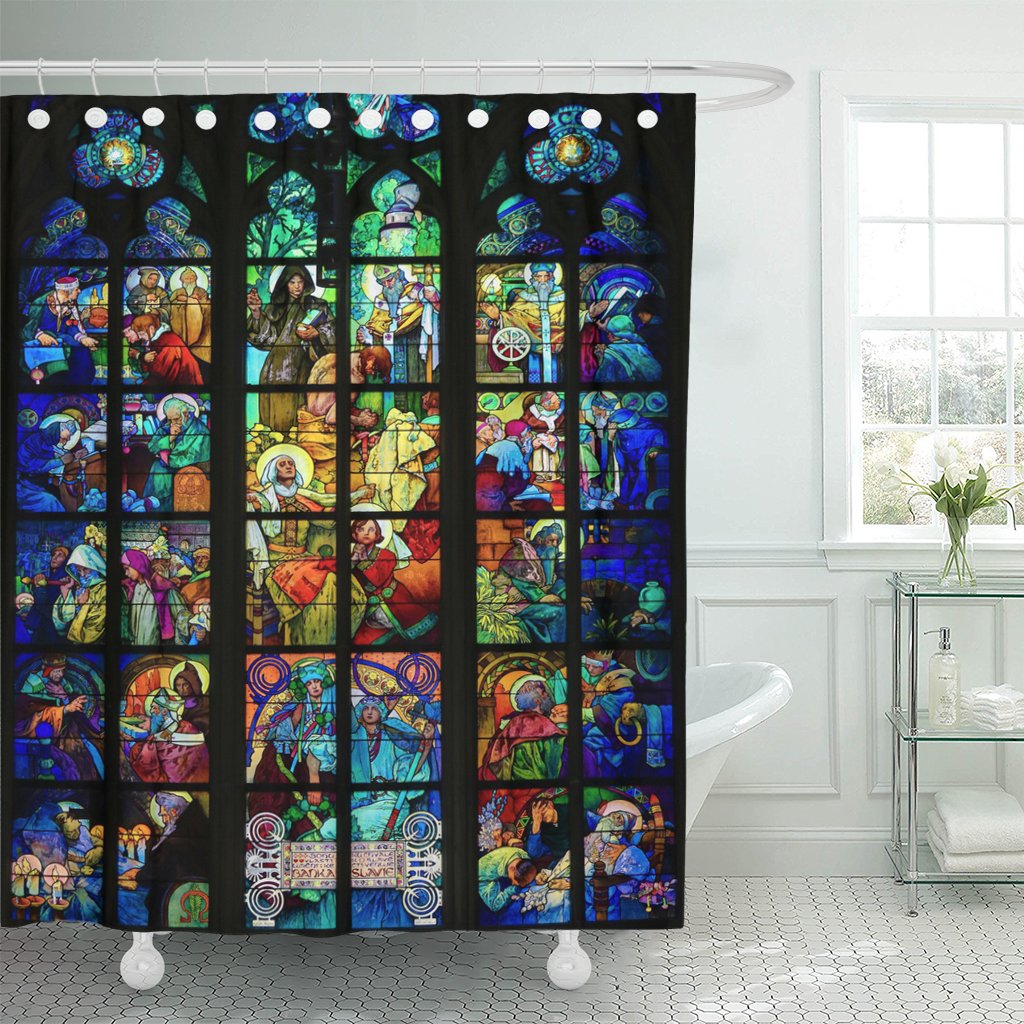 PKNMT Prague Czech Republic April Stained Glass Window of St Polyester
