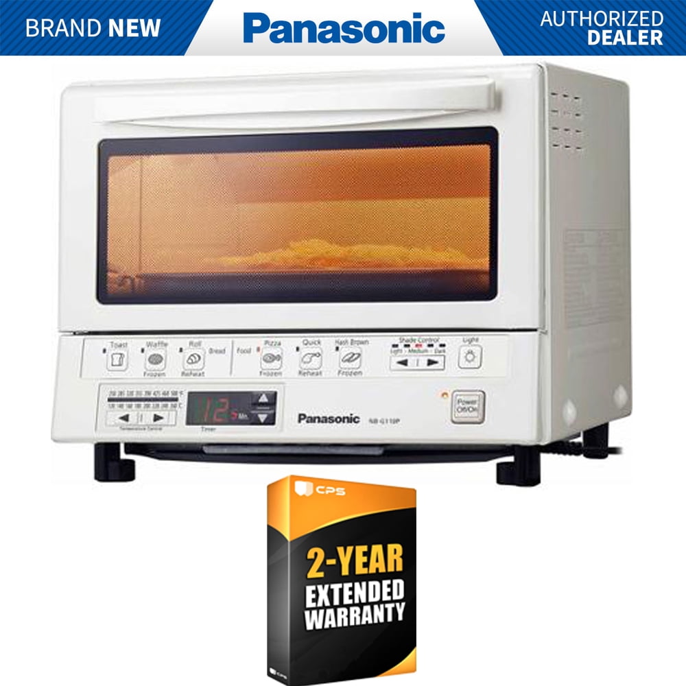 Panasonic NBG110PW FlashXpress Toaster Oven White Bundle with 2 Year