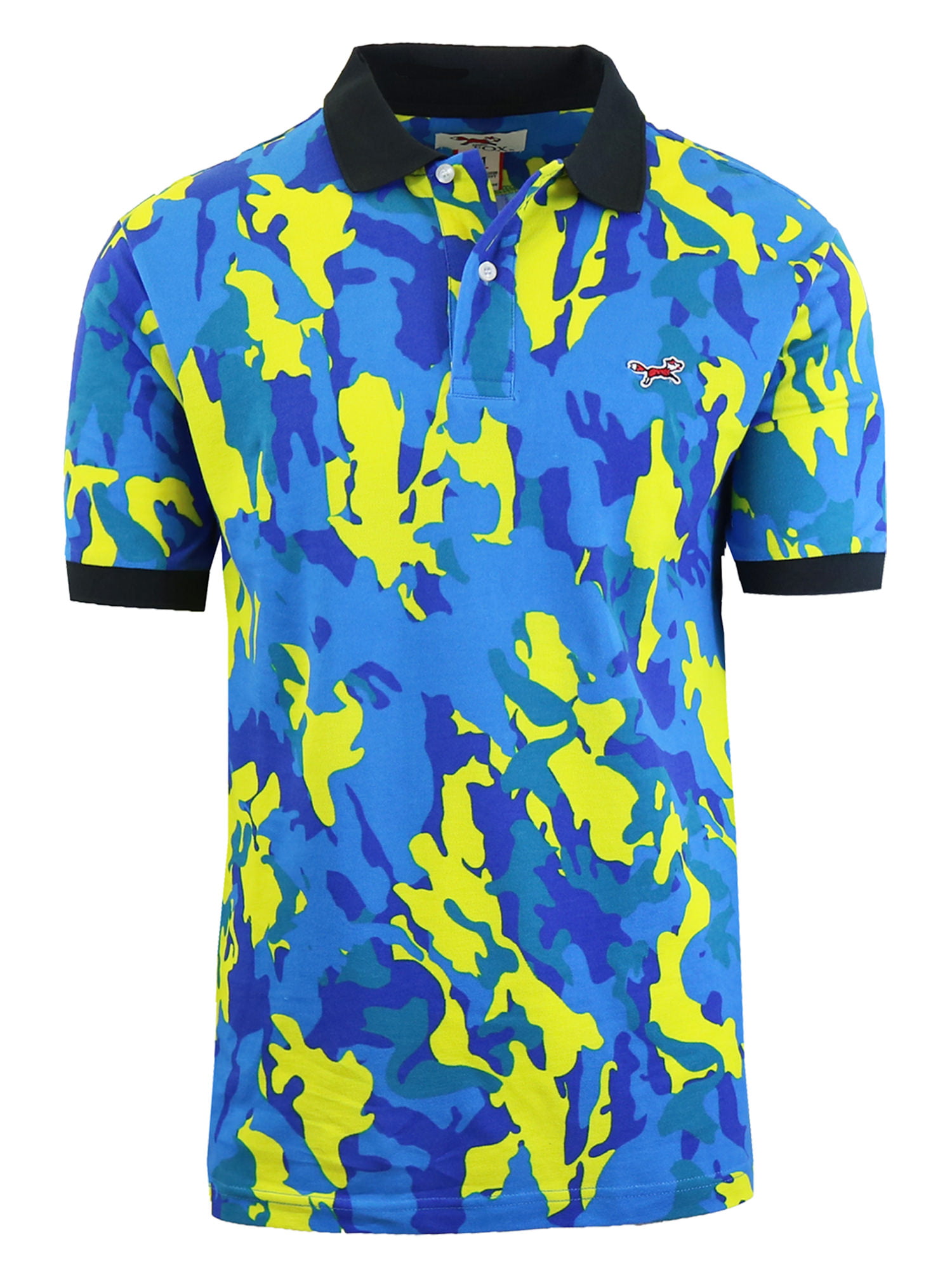 Men's Short Sleeve Slim-Fit Camo Printed Polo Shirts - Walmart.com