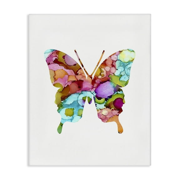 Stupell Industries Bold Patterned Butterfly Animals Painting Wrapped Canvas Art Print Wall Art, 16 x 20