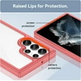 thumbnail image 4 of Case for Samsung Galaxy S22 Ultra Case Slim Dropproof [Defend from Drop/Scratch/Slip/Fingerprint] Clear Acrylic Hard Back Soft TPU Bumper Hybrid Phone Cover for Samsung S22 Ultra-Red, 4 of 16