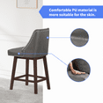 thumbnail image 3 of ZAFLY 26" Counter Height Bar Stools, Leather Chairs with Backs, Barstools with Nailhead Trim, Retro Gray, 3 of 6