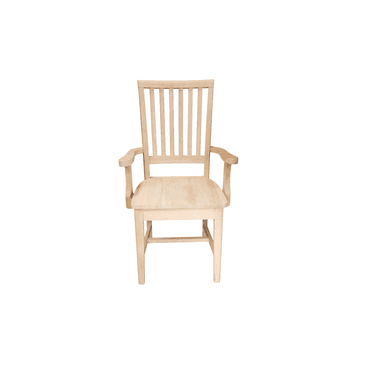 BingLTD - Waylons 39" Mission Chair with Armrests - Unfinished (CH3901A-RW-UNF)
