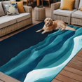 thumbnail image 5 of Outdoor Rug 3x5ft Water Ripple Large Area Rug Green Blue Indoor Outdoor Carpet Outdoor Rugs Mats for Patio Camping,RV,Front Door, Outside Decor, 5 of 9