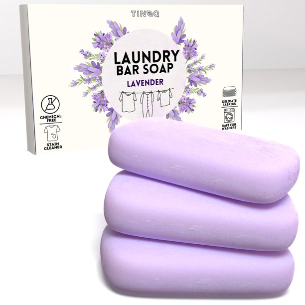 Barra de jabón para ropa hipoalergénica con lavanda para pieles sensibles - 3 piezas