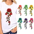 thumbnail image 2 of HEVIRGO Floral Flower Embroidery Patch Badge DIY Sewing on Applique Dress Craft, 2 of 9