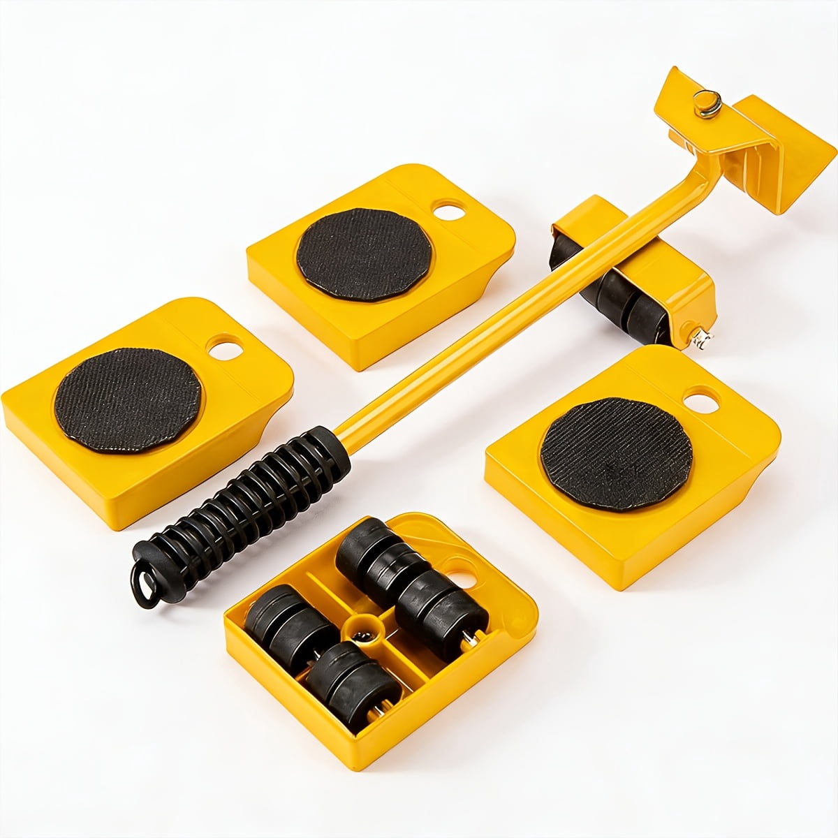 General 5pcs Heavy-Duty Furniture Mover with Pulley System & Wheel Base, Multi-Functional Moving Tool for Bed Sofa Appliances Bookshelf, Space-Saving for Home Use, Plastic Frame, Heavy Object Shifter