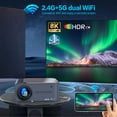 thumbnail image 4 of Proyector Homgeek 1080p Proyector De Cine En Casa Video Película Proyector 2.4G/5G WiFi BT5.0 9.02G+16G Soporte De 200 Pulgadas Pantalla/8k Video Decoding/Wireless Sync, 4 of 7
