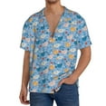 thumbnail image 3 of Disketp Men's Hawaiian Cute Chickens and Flowers Print Shirts Button Down Holiday Beach Shirts-Medium, 3 of 7
