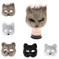 thumbnail image 3 of Halloween Fluffy   Halloween  Props Animal Half Face  For Men And Women, 3 of 5