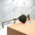 thumbnail image 1 of New MIU MIU Sunglasses Gold Metal Geometric Slim Hexagon Authentic Italy, 1 of 6