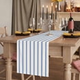 thumbnail image 2 of Navy Blue Striped 70 Inch Table Runner, Rustic Blue Stripe Modern Art Beige Farmhouse Dresser Scarf Cotton & Linen Tablerunner for Dining/Kitchen Island/Holiday Party Décor 13" x 70", 2 of 9