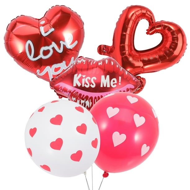 1 juego de globos de boda, globos de San Valentín, globos de corazón, decoraciones para fiestas.