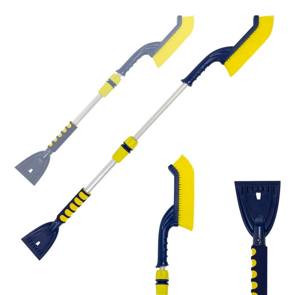 Michelin Basic Telescopic 35-45 inch Snow Brush with Ice Scraper Blue Yellow