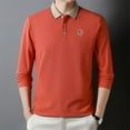 thumbnail image 6 of Men's Autumn Crown H Embroidered Polo Long Sleeve Shirt - Stylish and Comfortable, 6 of 11