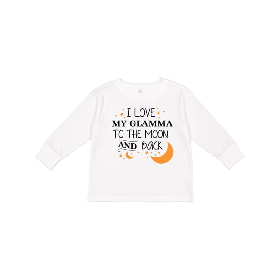 Inktastic I Love My Glamma To The Moon and Back Boys or Girls Long Sleeve Toddler T-Shirt