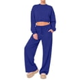 thumbnail image 5 of Nestiefly Womens Sweatpants Fall Winter Baggy Wide Leg Sweatpant Fleece Lined Straight Leg Sweat Pants Royal Blue 2XL, 5 of 5