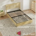 thumbnail image 4 of Jojoka Boho Queen Bed Frame with Handwoven Natural Rattan Headboard, 4 Large Storage Drawers, Heavy-Duty Metal Frame with Wood Slats, Noise-Free Design, No Box Spring Needed, 4 of 7