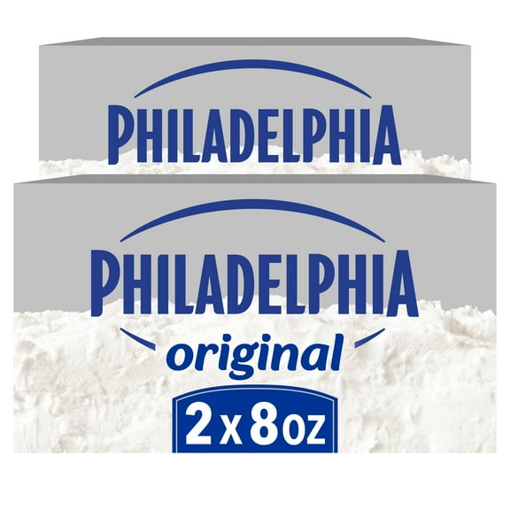 Philadelphia Cream Cheese, 2 Blocks, for Recipes and Baking, Original, No Artificial Preservatives, Flavors or Dye, 8 oz
