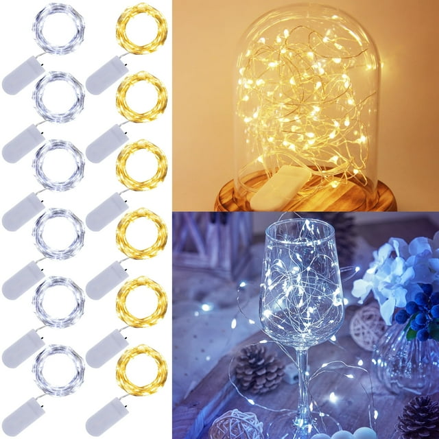 Cadena de luces Waterglide, 12 unidades, 2 m, 20 baterías LED, resistentes al agua