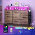 thumbnail image 7 of LainTene Dresser for Bedroom, 9 Drawer Dresser with LED Lights and Charging Station, Wide Chest of 6 Drawers with Open Space, Modern Large Capacity Storage Cabinet, Living Room, Hallway, 7 of 7