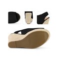 thumbnail image 2 of BLISSFUL STEP Women's Fashion Espadrille High Heel Open Toe Sandals Black 7, 2 of 6