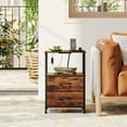 thumbnail image 5 of Eunos 2 Drawer Nightstand set of 2 with Charging Station and LED for Bedroom, Wood Grain Print, 5 of 8