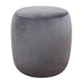 thumbnail image 1 of TOV Furniture la Collection de Saules Moderne Velours Rembourré Pouf Rond, Gris, 1 of 9