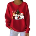 thumbnail image 2 of Yteetum Women's Crewneck Christmas Sweatshirts Oversized Christmas Print Hoodless Long Sleeve Knit Pullover Sweatshirt Top Womens Loose Xmas Holiday Print Round Neck Sweatshirts Fall Winter, 2 of 4