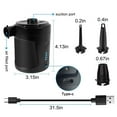 thumbnail image 3 of Aihimol Electric Pump Portable For Inflatable, Battery Powered USB Rechargeable Mini Mattress Pump, With 3 Nozzle For Pool Floats Mattress Vacuum Storage, 3 of 9