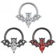 thumbnail image 2 of Halloween Punk Body Piercing Nariz Joyería 16G Espaciador Damas Hombres Acero inoxidable 316L Cirugía Pezón Anillos Lindo Murciélago Halloween Nariz Anillos Bisagra sin costuras Segmento Clicker Pend JAMW Sencillez, 2 of 5