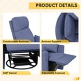 thumbnail image 3 of Furmax 360° Swivel Recliner Power Massage Rocker Chair Adult Glider Rocker with 2 Comfy Pillows for Nursery,Loop Yarn Blue, 3 of 7