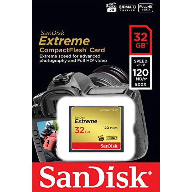 SanDisk Extreme SDCFXSB-032G-G46 32GB CompactFlash Memory Card 