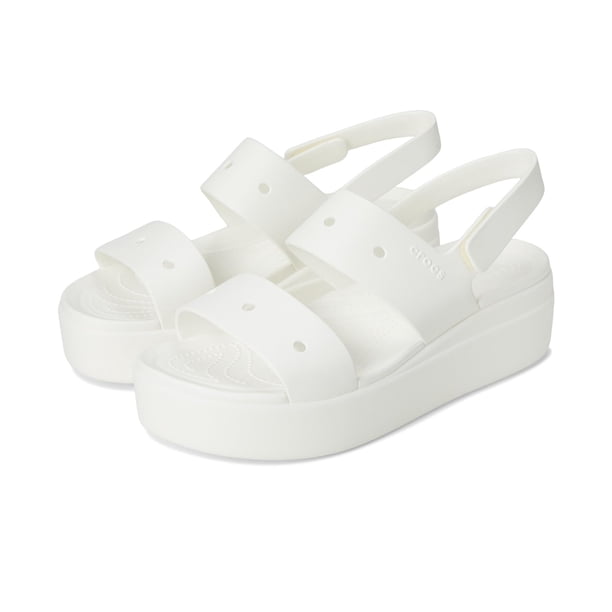Sandalia Crocs Brooklyn 4U Cuña Baja Blanca Talle 4