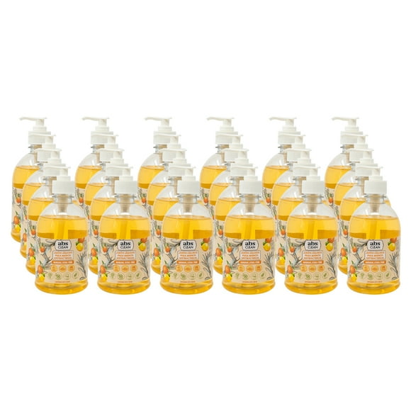 Jabón para Manos 450ml Abs Clean - Aroma Cítricos - 24 Piezas Abs Clean Jabón Líquido Antibacterial para Manos