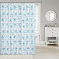 thumbnail image 2 of Manfei Blue Coquette Bowtie Shower Curtain 72Wx72L,Modern Geometric Plaid Bathroom Curtain, 2 of 5