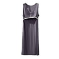 thumbnail image 4 of ZKCCNUK Womens Nightgown Casual and Fashionable Solid Color Large Round Neck Sleepwear Dress Free Size, 4 of 6