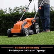 LawnMaster MEB1216K 16-Inch Corded Electric Lawn Mower, 12AMP, Folded, 5 Heights, 8-Gallon Bag, Lightweight for Small & Medium Lawns