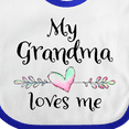 thumbnail image 4 of Inktastic My Grandma Loves Me Heart Grandchild Boys or Girls Baby Bib, 4 of 4