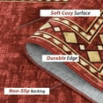 thumbnail image 3 of Washable Runner Rug 5x7 Christmas Runner for Hallway Non Slip Bath Mat Low Pile Kitchen Carpet Non Shedding Modern Border Runner for Bedside Laundry Entrance Hall, Red, 3 of 6