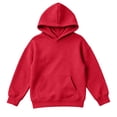 thumbnail image 7 of Girls Waffle Knit Hoodie with Pocket Long Sleeve Casual Loose Fit Trendy Kids Pullover Sweatshirt Fall Clothes Red 6, 7 of 7