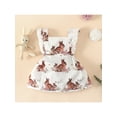 thumbnail image 2 of Baby Girls Easter Dress Newborn Rabbit Pattern Printed Open Back Tie-up Flying Sleeve Dresses, 2 of 7