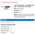 thumbnail image 2 of Front Shock Absorber - Compatible with 1983 - 1989 Chrysler Fifth Avenue 1984 1985 1986 1987 1988, 2 of 2